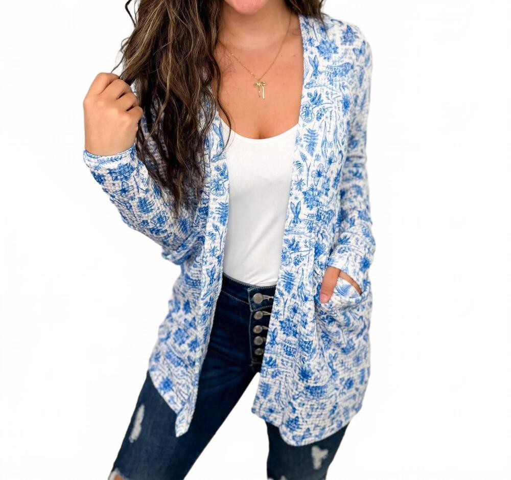 NEW BLAKELEY feeling springy long sleeve cardigan in white